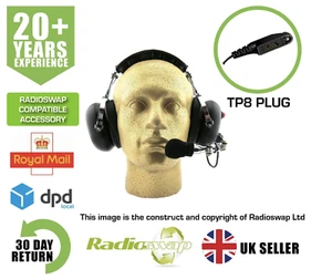 EAR PROTECTION HEADSET WITH BOOM MIC FITS TAIT TP8000 TP9000 TWO WAY RADIO - Picture 1 of 9