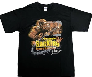 VTG James Harrison Pittsburgh Steelers NFL Pittsburgh's SacKing T-shirt Men's L - Picture 1 of 3