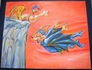 GROSSER SIGNIERTER CHUCK JONES Roadrunner Wile BATMAN WARNER BROTHERS CEL GICLÉE-DRUCK - Bild 1 von 3