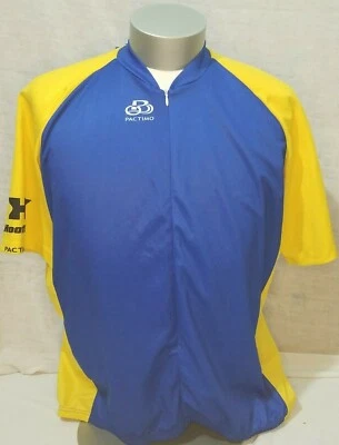 Camiseta de ciclismo Pactimo talla 4XL NUEVA CON ETIQUETAS 3/4 cremallera manga corta bolsillos azul amarillo Foto 1 de 4