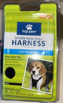 Arnés de caminar delantero acolchado Top Paw para entrenamiento - negro - talla mediana  Foto 1 de 3