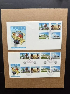 Lesotho 1983 FDC (No48) +Manned Flight #403-06 +Montgolfier Cachet +Gutter Prs - Image 1 of 2
