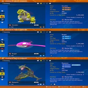 x3 GROUDON + KYOGRE + RAYQUAZA 6IV BRILLANTE POKEMON LISTO PARA LA BATALLA VIOLETA ESCARLATA - Imagen 1 de 4