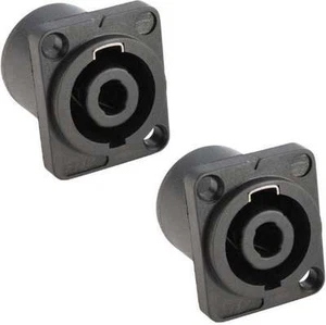 2x Speakon kompatible Einbaubuchse 4-polig, Speaker Einbaukupplung 4-pol NEU - Bild 1 von 2