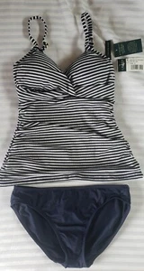 LAUREN RALPH LAUREN Underwire Tankini 2-PIECE SWIMSUIT (Size 4) NWT MSRP $102 - Picture 1 of 12