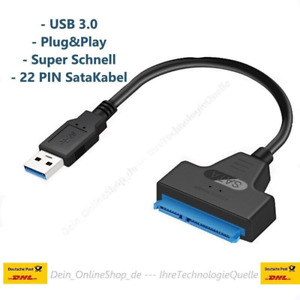 USB 3.0  zu 22PIN SATA  Adapter Kabel für 2.5 Zoll HDD SSD Festplatten SATA III