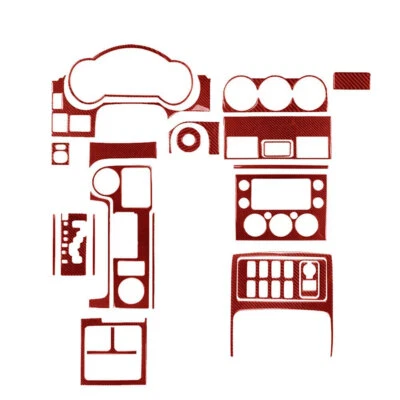 Kit de cubierta interior completo de fibra de carbono rojo 23 piezas para Toyota FJ Cruiser Foto 1 de 4