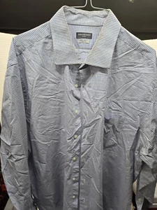Van Heusen Herren Oberhemd XL 17-17,5 Button Down Blau Gingham Baumwolle - Bild 1 von 16