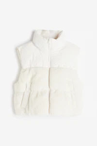 New H&M Limited Edition White Zip Down Puffer Gilet with Pockets 1215255 Size S - Picture 1 of 11