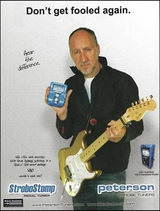 The Who Pete Townshend Buzz Feiten Tuner on Fender Stratocaster guitar 8 x 11 ad - Picture 1 of 3
