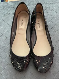 Valentino Gravani Made In Italy Ballerina Schwarz Blumen Gr. 36 Selten - Bild 1 von 5