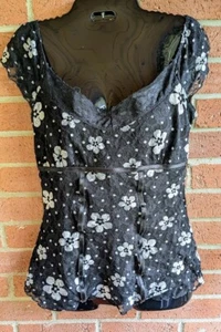 Studio 1940 Women Top Babydoll S Y2K Lace Ribbon Detail Camisole Coquette Dainty - Picture 1 of 10