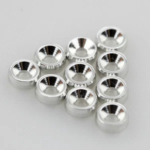 10PCS ALIENTAC M2 x 6mm x 2mm Aluminum Silver Counter-Sunk Screw Washers - Picture 1 of 3