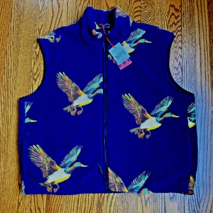 Woolrich X Target Unisex Fleece Vest Duck Print LARGE RARE NWT Men/Women - Picture 1 of 9