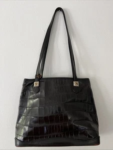 Brighton Handtasche Kroko-Prägung Leder Hand Schultertasche Herz Anhänger Handtasche - Bild 1 von 24