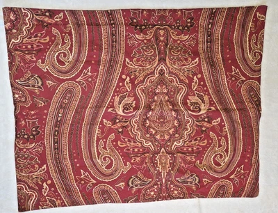 Ralph Lauren REMINGTON Red Paisley Standard Pillow Sham Brown LRL - Image 1 of 4