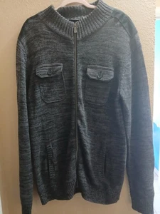 apt 9 mens Knitted Gray Zip Up jacket Xl - Picture 1 of 6