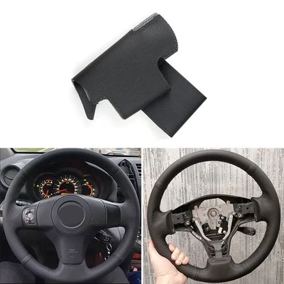 DIY Black Leather Hand Sew Steering Wheel Trim Cover For Toyota RAV4 2006 - 2012 - image 1 of 4
