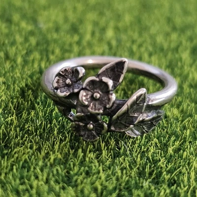 Anillo Trollbeads Flor del Bosque Plata Esterlina - Estampado SN, Ultra Raro De Colección Foto 1 de 4