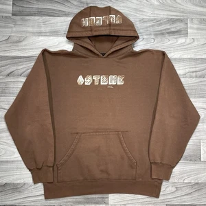 Vintage Volcom Stone Logo Hoodie Mens XL Mocha Brown Skate Pullover 90s RARE - Picture 1 of 5