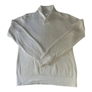 MEN'S GAP FOR GOOD PULLOVER 100% COTTON KNIT SWEATER Color Organic White Sz S - Picture 1 of 9