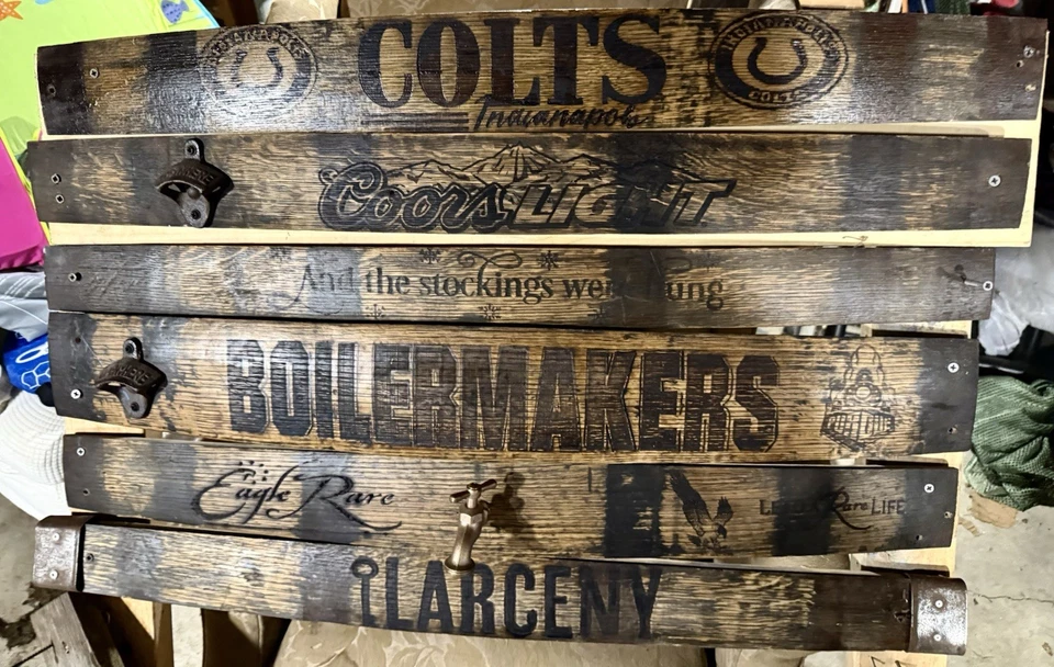 Authentic whiskey Barrel Stave -together is my favorite place to be  35” W 4.5H - Image 1 of 3