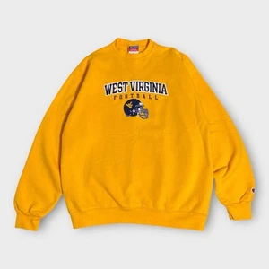 Felpa WVU Mountaineers uomo L gialla calcio NCAA West Virginia girocollo - Foto 1 di 12