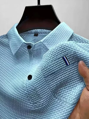 Summer ice silk lapel pocket POLO shirt, men's short-sleeved T-shirt, men's clot - Image 1 of 4