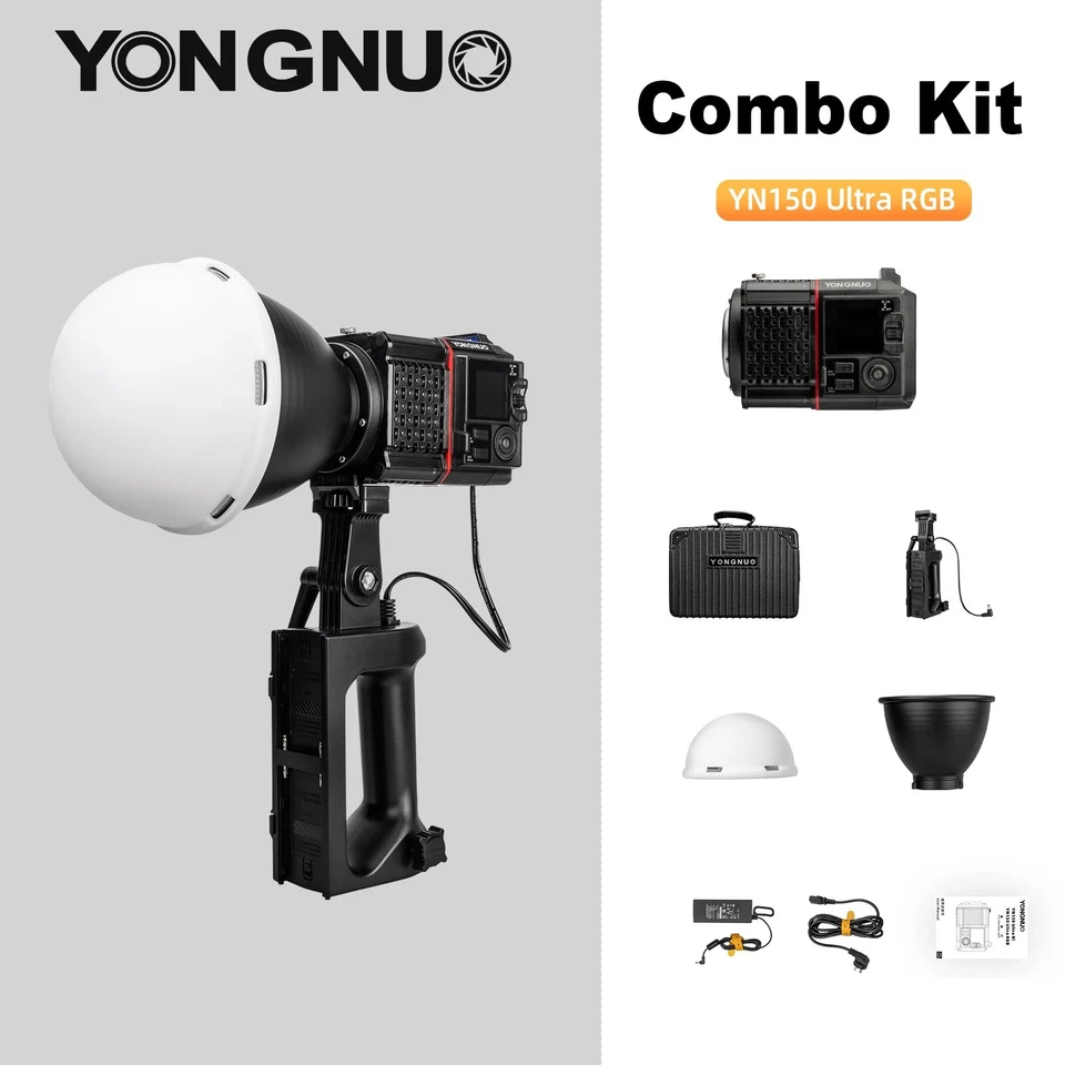 YONGNUO YN150 Ultra RGB Bi-Color LED Video Light Outdoor Fill Light Bowens Mount - Image 1 of 4