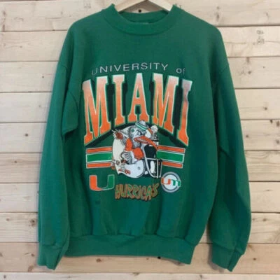 Miami Hurricanes Logo Mascot Sweatshirt University Of Miami green H5183 - Image 1 of 2