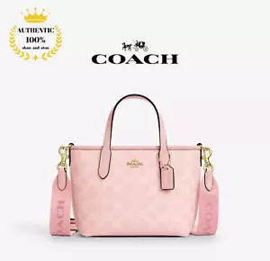 ❤️ COACH City Mini Tote Bag Signature Canvas CW032 Powder Pink 2way Crossbody - Picture 1 of 7