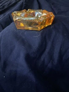 Carnival Glass Ashtray Hexagon shape - Picture 1 of 4