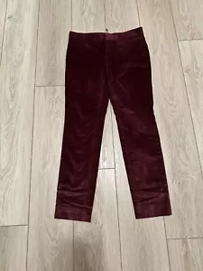 Banana Republic Pants Womens 6 Sloan Velvet Velour Maroon Burgundy Preppy Chino - Picture 1 of 5