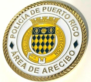 Medalla POLICIA PUERTO RICO Area ARECIBO Police Challenge Coin token ficha medal - Picture 1 of 12