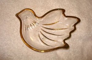 Vintage Gold Trim Dove/Bird Nut Candy Dish  Estate - Picture 1 of 2