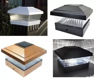 2/4/8/12Pc White/Black/Copper 5"X5" Solar LED Post Deck Cap Fence Light Lamp - Picture 1 of 15