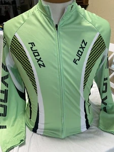 FJQXZ Bike Race Full Zip Short Sleeve Jersey & Pants Set Men’s Black & Lime XL - Picture 1 of 13