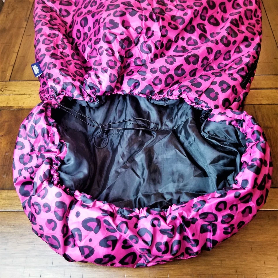 Saco de dormir Wildkin rosa leopardo capucha mantenerse caliente resistente al agua difícil de encontrar Foto 1 de 4