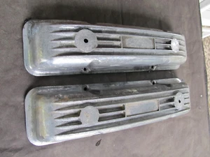 60's Vintage Cal Custom? Ansen? Small Block Chevy Aluminum Finned Valve Covers - Picture 1 of 5