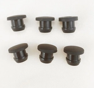 Black Snap-on Insert Bung Silicone Hole Plug Blanking End Cap Tube Pipe - Picture 1 of 5