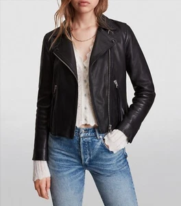 ALLSAINTS Women’s Dalby Leather Moto Biker Jacket Black Size 0 US $499 NEW - Bild 1 von 12