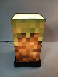 Minecraft Table Desk Lamp 12.5" x 7" Incandescent Modern Multicolor Brown Green - Picture 1 of 4