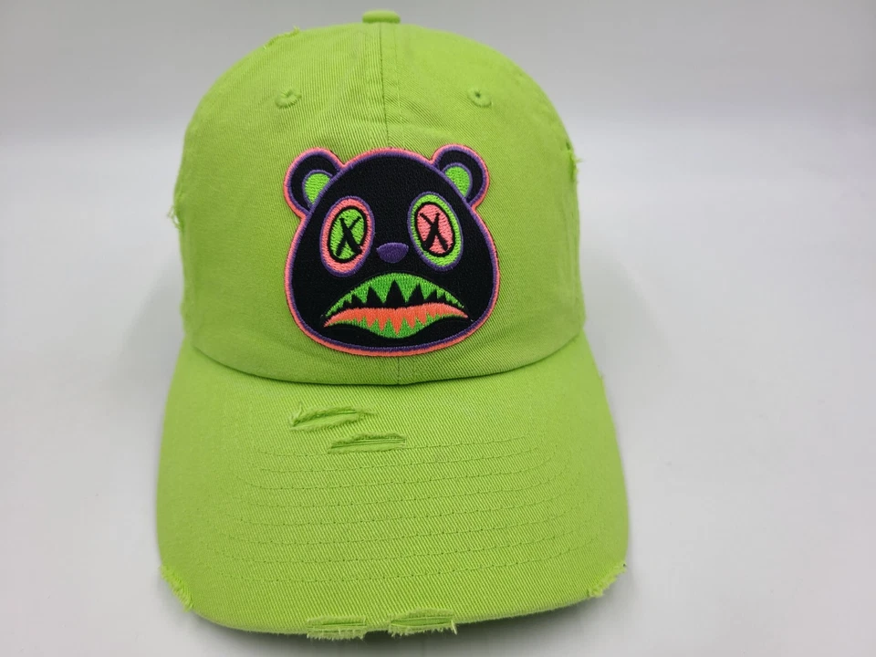 Baws Crazy Bear KB Ethos Distressed Strapback Gorra Ajustable Hombres Mujeres Verde Foto 1 de 4