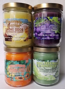 Smoke Odor Exterminator 13oz Jar Pineapple Coconut Assortment Set of (4) Candles - Picture 1 of 6