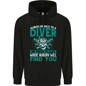 We Know Places Funny Diver Scuba Diving Childrens Kids Hoodie - Picture 1 of 3