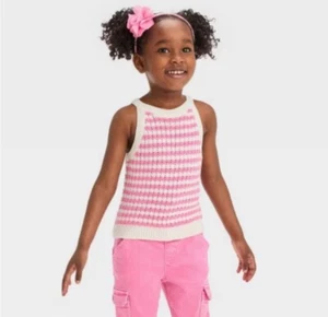 Girls' Striped Sweater Vest - Cat & Jack™ Lavender L - Picture 1 of 2
