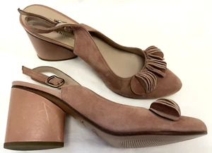 Nuovo! Scarpe con tacco a blocco C. Doux Menorca UK6.5 Eu40 scamosciate marrone-corallo - Foto 1 di 23
