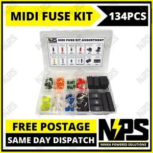 134PCS Assorted Midi Fuse Kit + Holders Assortment ANS 30A 40A 50A 60A 80A 100A - Picture 1 of 4