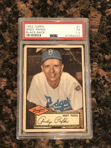 1952 Topps Andy Pafko #1 Baseball Card Black Back PSA 1.5 - Picture 1 of 2