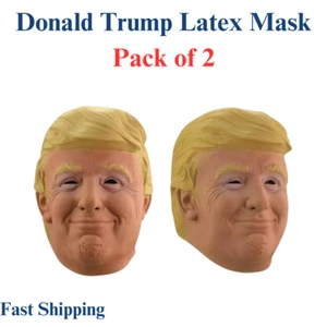 Pack of 2 Donald Trump Latex Mask Cosplay Party Celebrity President - Picture 1 of 13